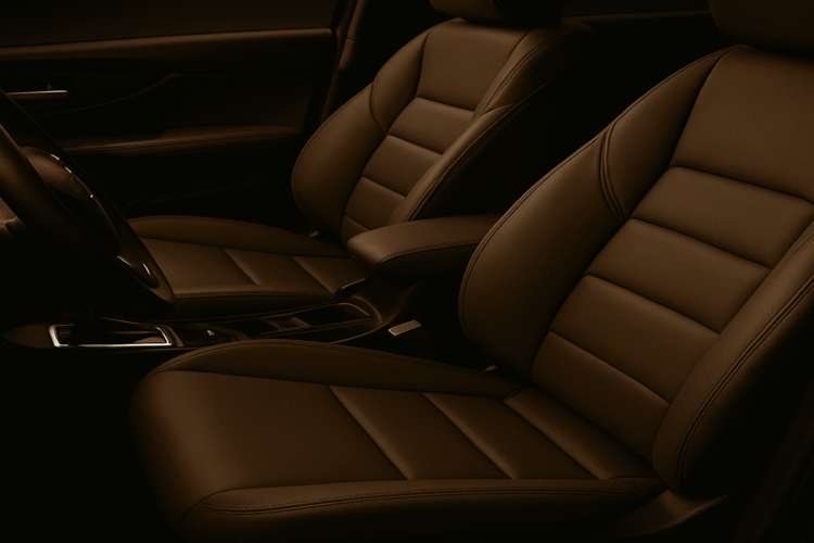 Car leather repair San Diego – restored brown driver and passenger seats