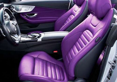 Car leather repair San Diego – custom purple leather interior and seats