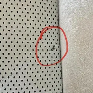 Tear in perforated leather car seat repaired and restored