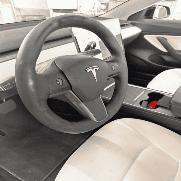 Restored Tesla steering wheel with smooth and refreshed finish