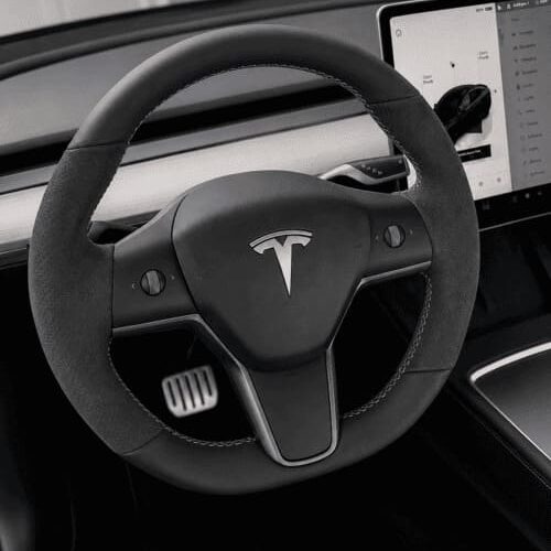Tesla Steering Wheel after rewrap 4