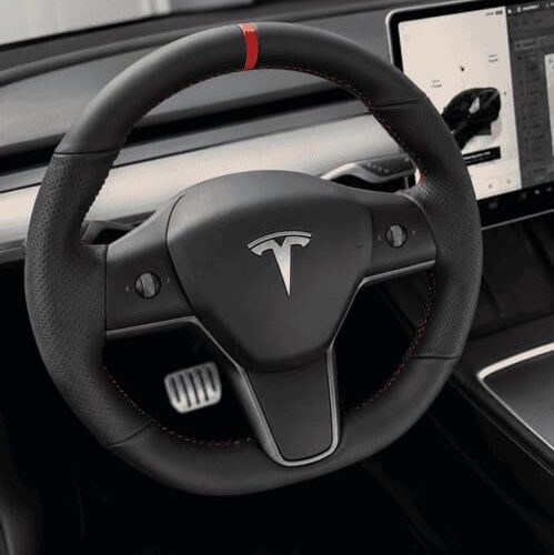 Tesla Steering Wheel after rewrap 6