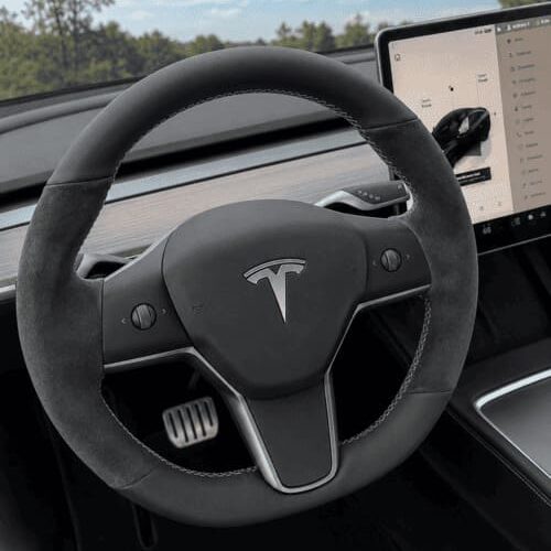 Tesla Steering Wheel after rewrap 7