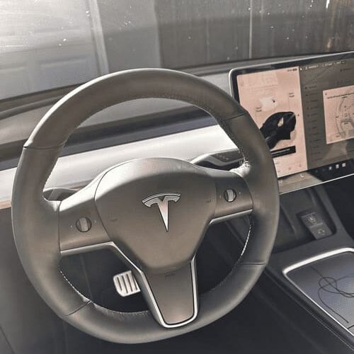 Tesla Steering Wheel rewrap 1