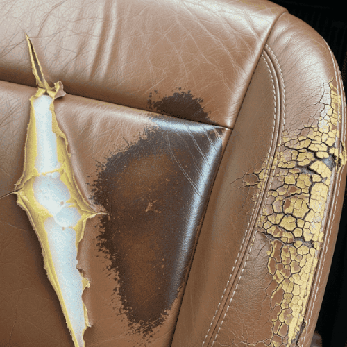 Leather Car Seat Repair Before and After Restoration